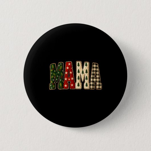 Christmas Mama,tree Buffalo Plaid Mama Funy Gift T Ronde Button 5,7 Cm (Voorkant)
