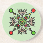 Christmas Mandala Pattern Zandsteen Onderzetter<br><div class="desc">A beautiful Christmas mandala design featuring festive holiday colors. This round decorative pillow adds a cheerful and artistic touch to your home decor.</div>