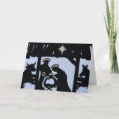 Christmas Manger Scene Card, Customizable rv Feestdagen Kaart (Voorkant)