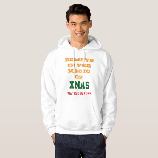 Christmas Mannen Basic Hooded Sweatshirt aanpassen (Voorkant volledig)