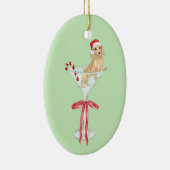 Christmas Mar-Weenie Teckel Hond Waterverf Keramisch Ornament (Rechts)