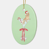 Christmas Mar-Weenie Teckel Hond Waterverf Keramisch Ornament (Links)