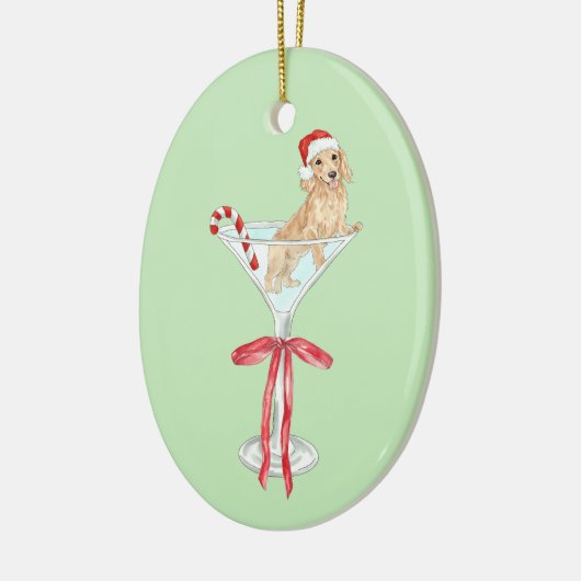 Christmas Mar-Weenie Teckel Hond Waterverf Keramisch Ornament (Links)
