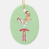 Christmas Mar-Weenie Teckel Hond Waterverf Keramisch Ornament (Achterkant)
