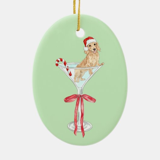Christmas Mar-Weenie Teckel Hond Waterverf Keramisch Ornament (Achterkant)
