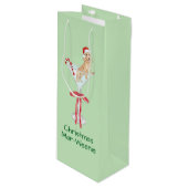 Christmas Mar-Weenie Teckel Hond Waterverf Wijn Cadeautas (Voorkant Gekanteld)