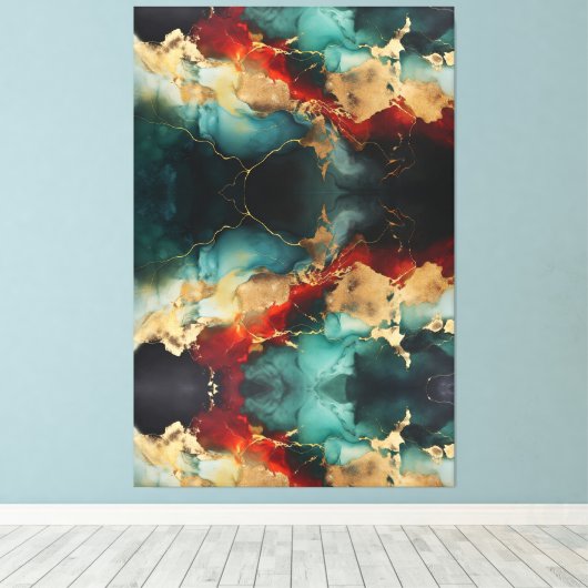 Christmas Marble Glow Premium Wrapped Canvas  (Insitu (Houten vloer))