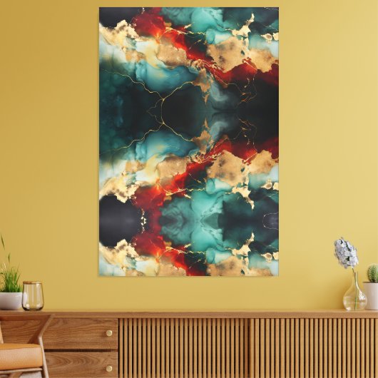 Christmas Marble Glow Premium Wrapped Canvas  (Insitu (Woonkamer))