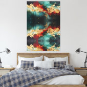 Christmas Marble Glow Premium Wrapped Canvas  Afdruk (Insitu (Slaapkamer))