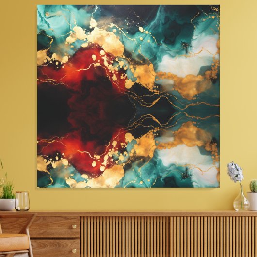 Christmas Marble Reverie – Premium Wrapped Canvas Afdruk (Insitu (Woonkamer))