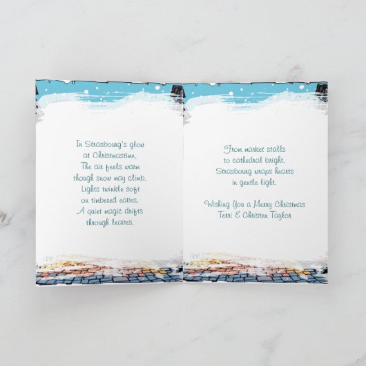 Christmas Market in Strasbourg, France Poem Kaart (Binnen)