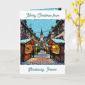 Christmas Market in Strasbourg, France Poem Kaart (Gele Bloem)