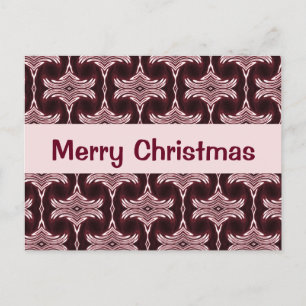 Christmas Maroon Art Deco Pattern Feestdagenkaart