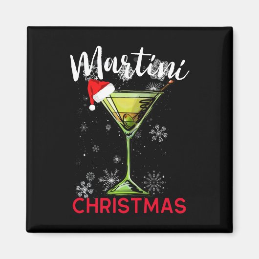 Christmas Martini Cocktail Happy Hour Fun Drink Gi Magneet (Voorkant)