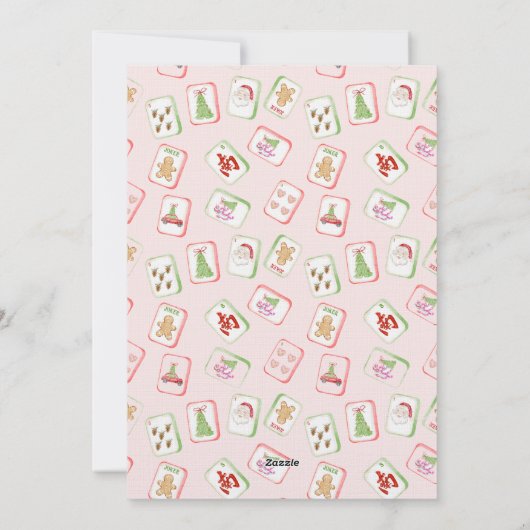 Christmas Martinis and Mahjong Party Kaart (Achterkant)