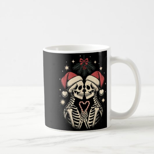 Christmas Matching Gothic Couple Dark Humor Skelet Koffiemok (Rechts)