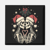 Christmas Matching Gothic Couple Dark Humor Skelet Magneet (Voorkant)