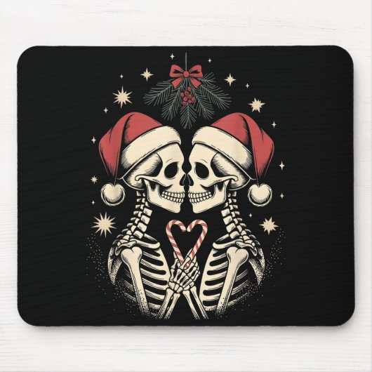 Christmas Matching Gothic Couple Dark Humor Skelet Muismat (Voorkant)