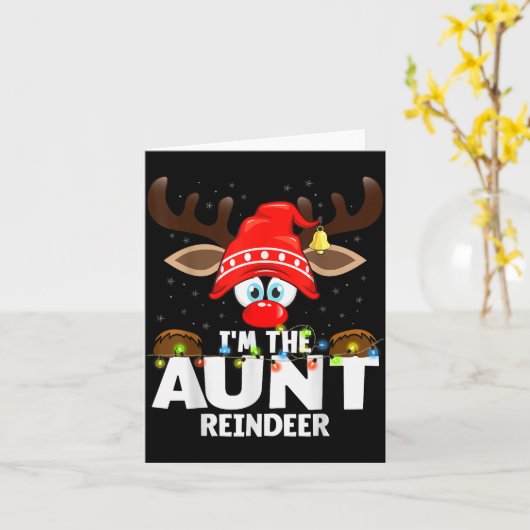 Christmas Matching I'm The Aunt Reindeer  Kaart (Gele Bloem)