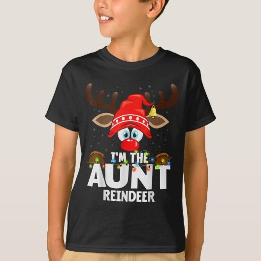 Christmas Matching I'm The Aunt Reindeer  T-shirt (Voorkant)