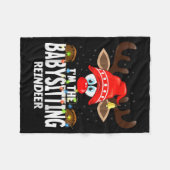 Christmas Matching I'm The Babysitting Reindeer  Fleece Deken (Voorkant (Horizontaal))