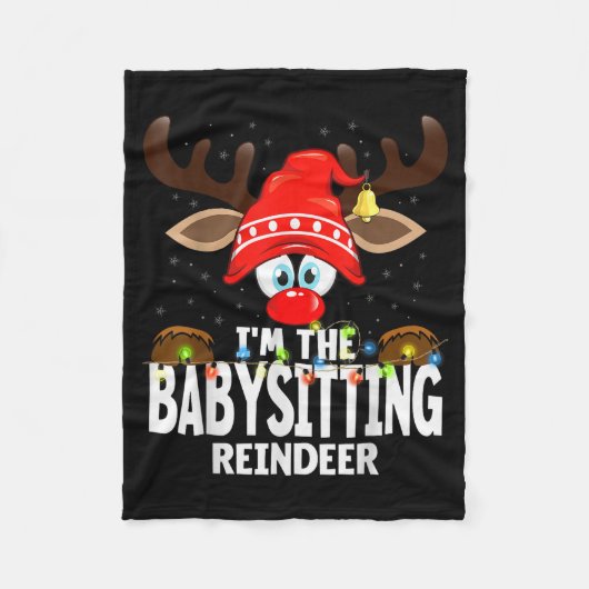 Christmas Matching I'm The Babysitting Reindeer  Fleece Deken (Voorkant)