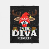 Christmas Matching I'm The Diva Reindeer  Fleece Deken (Voorkant)