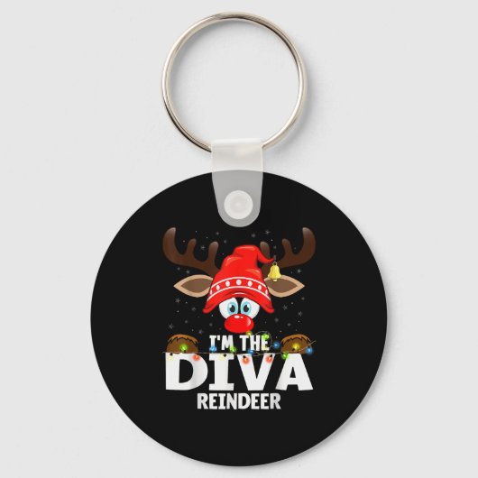 Christmas Matching I'm The Diva Reindeer  Sleutelhanger (Voorkant)
