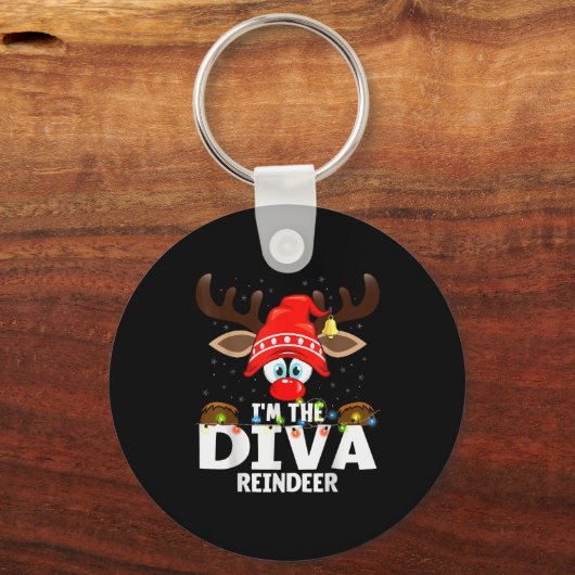 Christmas Matching I'm The Diva Reindeer  Sleutelhanger (Voorkant)