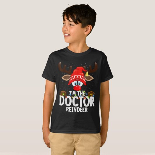 Christmas Matching I'm The Doctor Reindeer  T-shirt (Voorkant volledig)