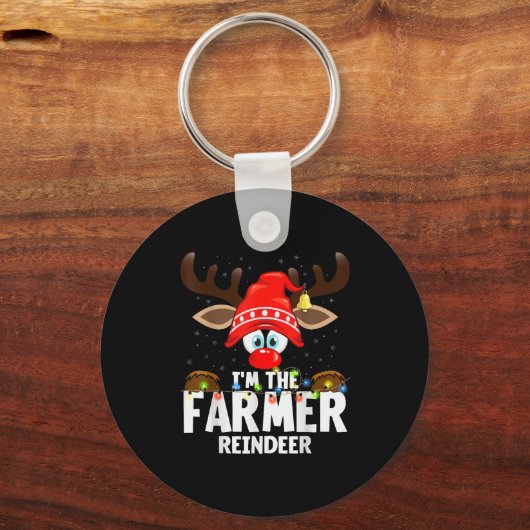 Christmas Matching I'm The Farmer Reindeer Sleutelhanger (Voorkant)