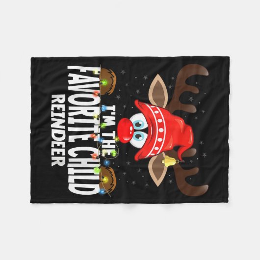 Christmas Matching I'm The Favorite Child Reindeer Fleece Deken (Voorkant (Horizontaal))