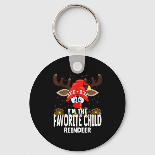 Christmas Matching I'm The Favorite Child Reindeer Sleutelhanger (Voorkant)