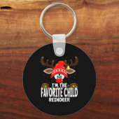 Christmas Matching I'm The Favorite Child Reindeer Sleutelhanger (Voorkant)
