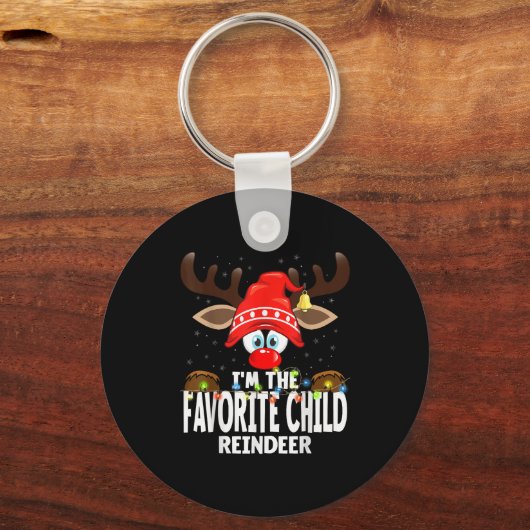 Christmas Matching I'm The Favorite Child Reindeer Sleutelhanger (Voorkant)