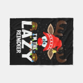 Christmas Matching I'm The Lazy Reindeer  Fleece Deken (Voorkant (Horizontaal))