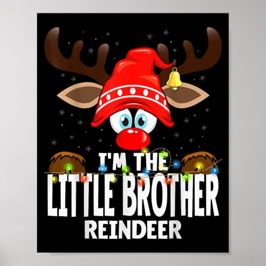 Christmas Matching I'm The Little Brother Reindeer Poster (Voorkant)