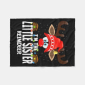 Christmas Matching I'm The Little Sister Reindeer Fleece Deken (Voorkant (Horizontaal))