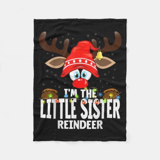 Christmas Matching I'm The Little Sister Reindeer Fleece Deken (Voorkant)