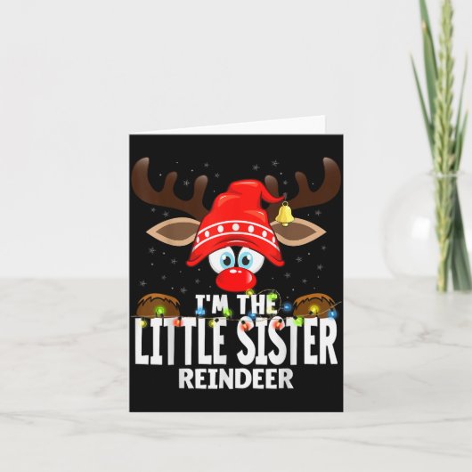 Christmas Matching I'm The Little Sister Reindeer  Kaart (Voorkant)