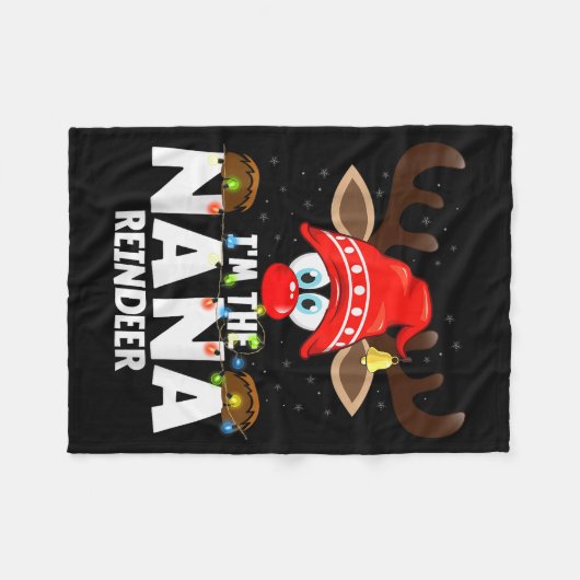 Christmas Matching I'm The Nana Reindeer Fleece Deken (Voorkant (Horizontaal))