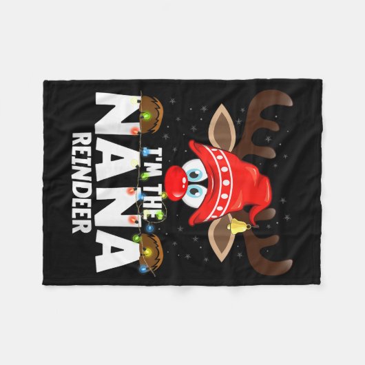 Christmas Matching I'm The Nana Reindeer  Fleece Deken (Voorkant (Horizontaal))