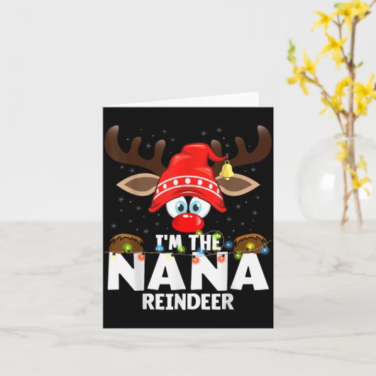 Christmas Matching I'm The Nana Reindeer  Kaart (Gele Bloem)