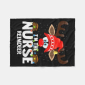 Christmas Matching I'm The Nurse Reindeer  Fleece Deken (Voorkant (Horizontaal))