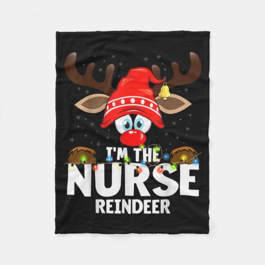 Christmas Matching I'm The Nurse Reindeer  Fleece Deken (Voorkant)