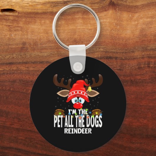 Christmas Matching I'm The Pet All The Dogs Reinde Sleutelhanger (Voorkant)