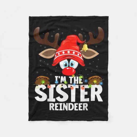 Christmas Matching I'm The Sister Reindeer Fleece Deken (Voorkant)