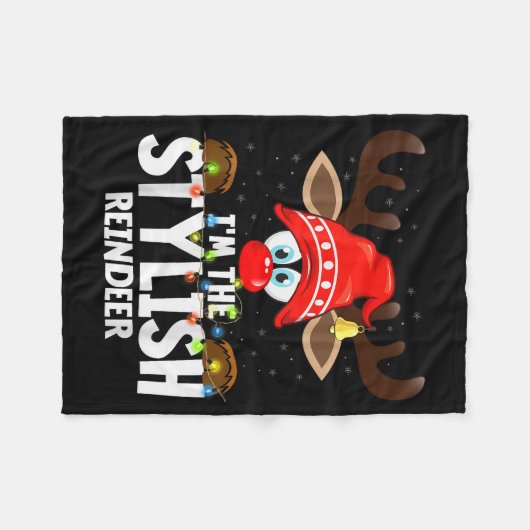 Christmas Matching I'm The Stylish Reindeer Fleece Deken (Voorkant (Horizontaal))