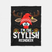 Christmas Matching I'm The Stylish Reindeer Fleece Deken (Voorkant)