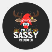 Christmas Matching I'm The Sy Reindeer  Ronde Sticker (Voorkant)